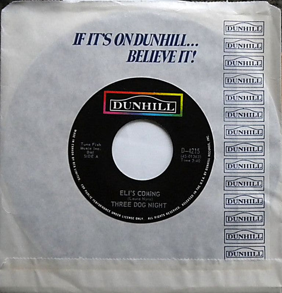Three Dog Night : Eli's Coming (7", Single)