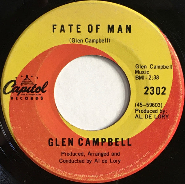Glen Campbell : Wichita Lineman / Fate Of Man (7", Single, Mono)