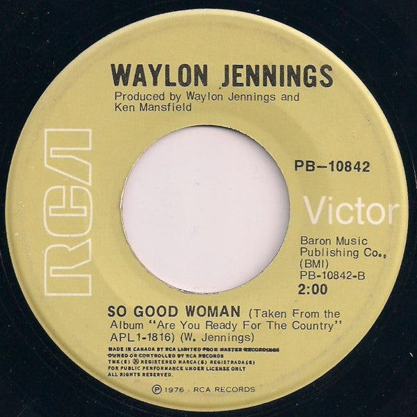 Waylon Jennings : Are You Ready For The Country (7")