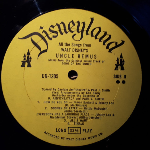 Various : Walt Disney's Uncle Remus (Music From The Original Sound Track Of Song Of The South) (LP, Album)
