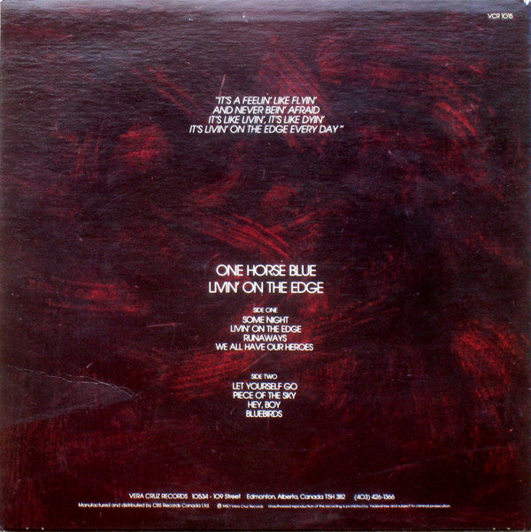 One Horse Blue : Livin' On The Edge (LP, Album)