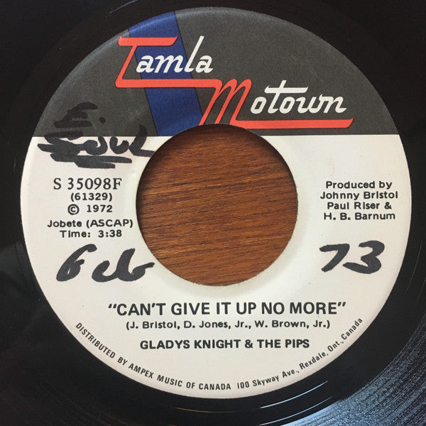 Gladys Knight And The Pips : Neither One Of Us (Wants To Be The First To Say Goodbye) / Can't Give It Up No More (7")