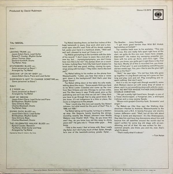 Taj Mahal : Taj Mahal (LP, Album, RE)