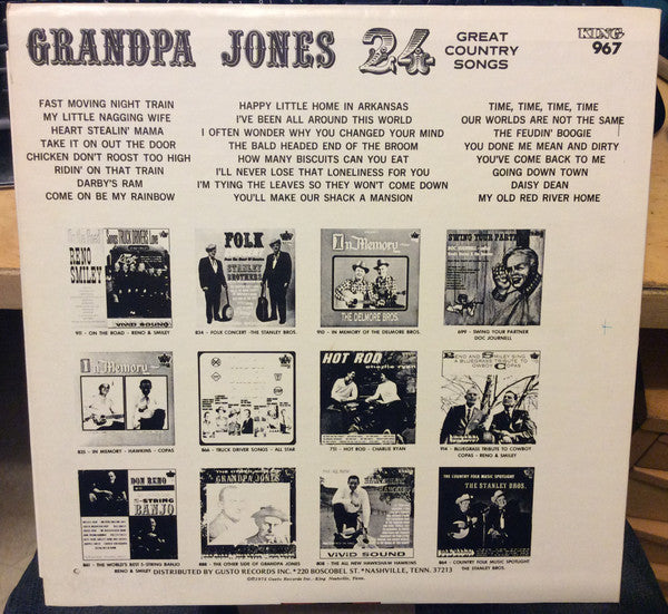 Grandpa Jones : 24 Great Country Songs That Will Live Forever (LP, Album)