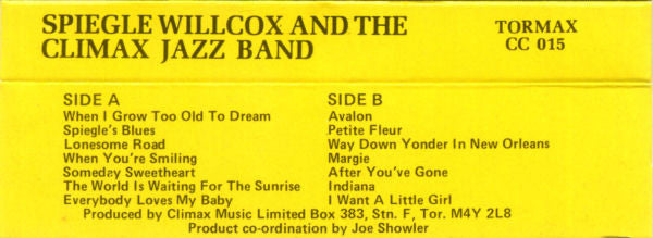 Spiegle Willcox, Climax Jazz Band : Spiegle Willcox And The Climax Jazz Band (Cass, Album, Dol)