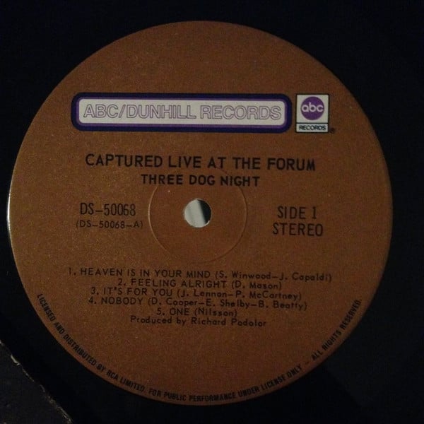 Three Dog Night : Captured Live At The Forum (LP, Album, Gat)