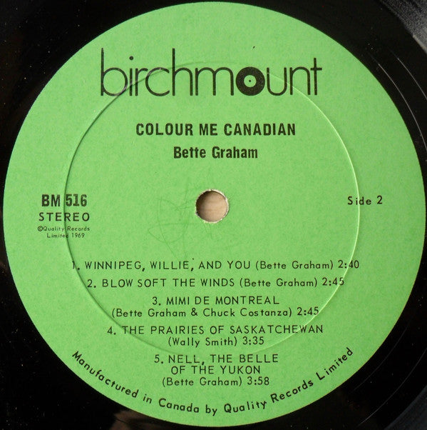 Bette Graham : Colour Me Canadian (LP, Album)