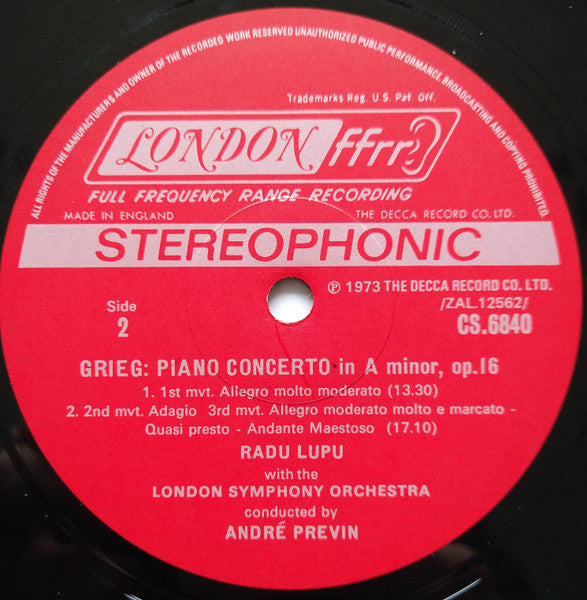 Schumann* & Grieg* - Radu Lupu, London Symphony Orchestra, André Previn : Piano Concertos (LP, Album)