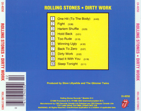The Rolling Stones : Dirty Work (CD, Album)