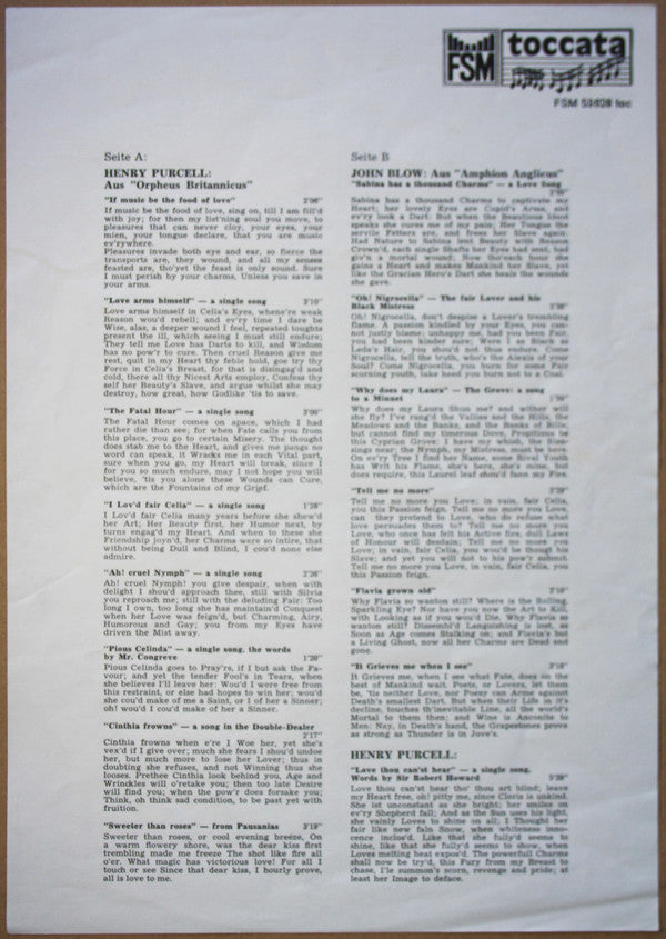 Henry Purcell / John Blow - Nigel Rogers (2), Ingrid Stampa, Bradford Tracey : Songs (LP)