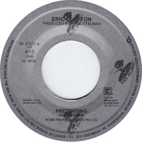 Eric Clapton : Pretending (7", Single)