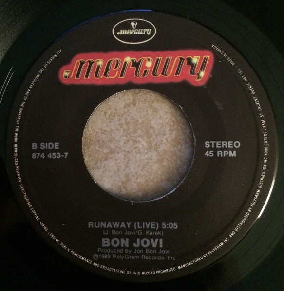 Bon Jovi : Lay Your Hands On Me (7", Single)