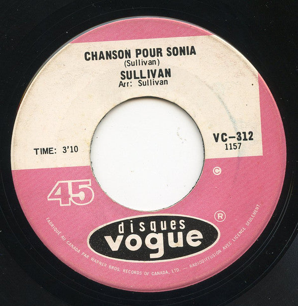 Sullivan (6) : Comme Un Poisson Dans L'Eau / Chanson Pour Sonia (7", Single)