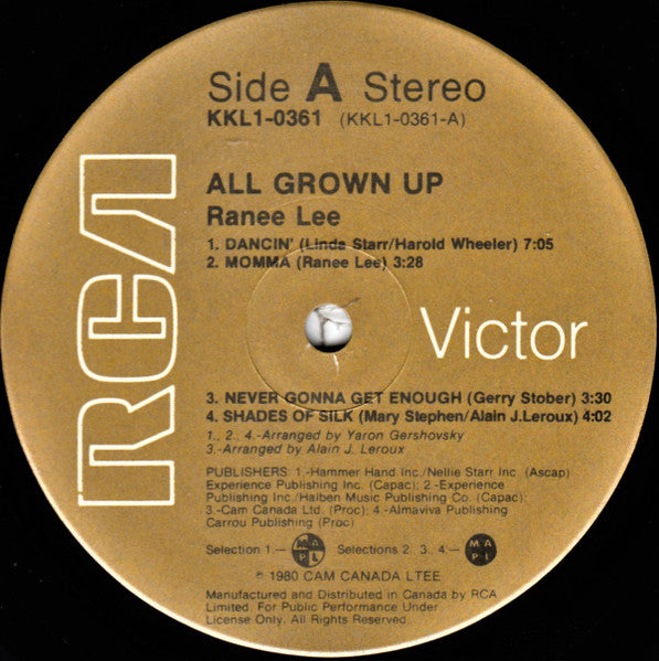 Ranee Lee : All Grown Up (LP, Album)