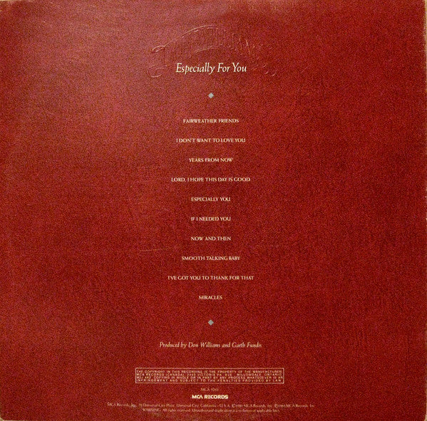 Don Williams (2) : Especially For You (LP, Album)