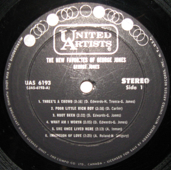 George Jones (2) : The New Favorites Of George Jones (LP)