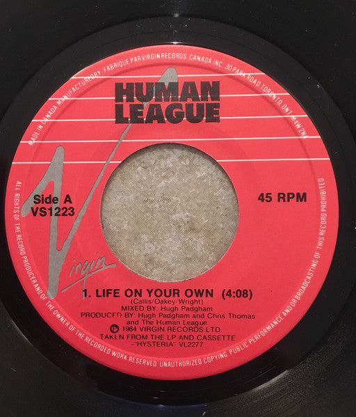 The Human League : Life On Your Own (7", Single)