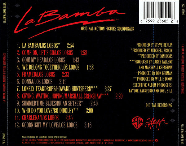 Various : La Bamba (Original Motion Picture Soundtrack) (CD, Album, Comp, Club)
