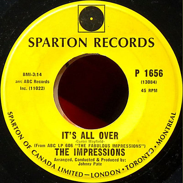 The Impressions : We're A Winner / It's All Over (7", Single)