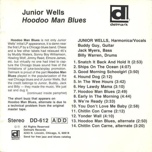 Junior Wells' Chicago Blues Band With Buddy Guy : Hoodoo Man Blues (CD, Album, RE)
