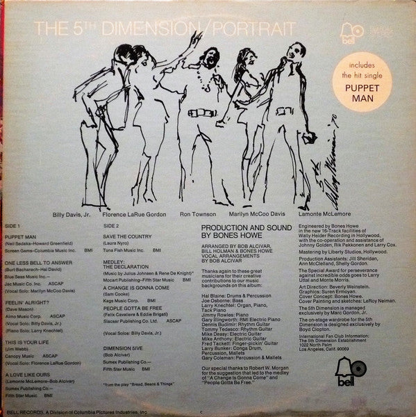 The Fifth Dimension : Portrait (LP, Album, Gat)