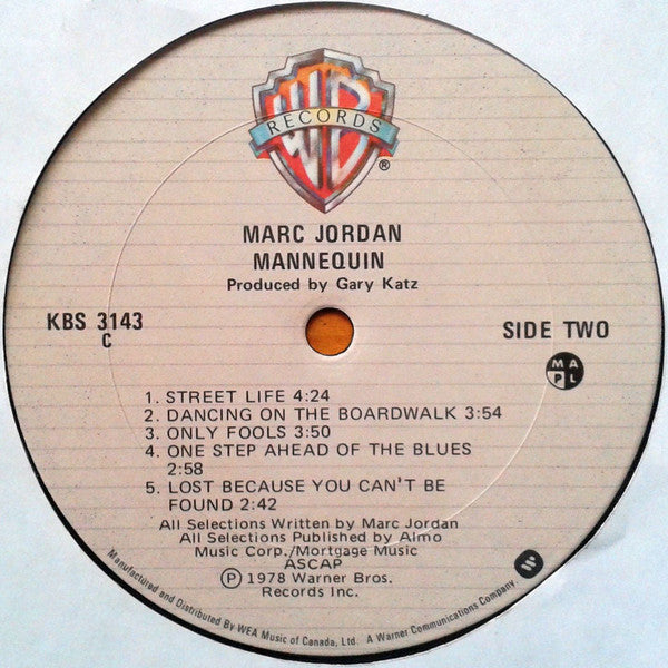 Marc Jordan : Mannequin (LP, Album, RE)