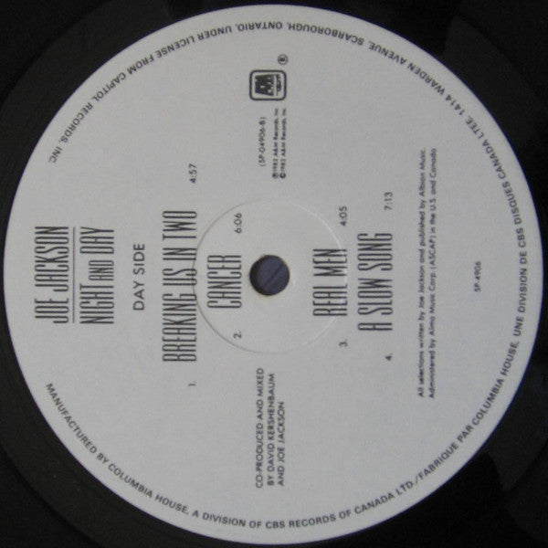 Joe Jackson : Night And Day (LP, Album, Club)
