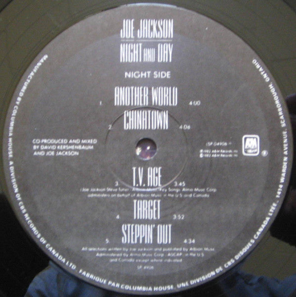 Joe Jackson : Night And Day (LP, Album, Club)