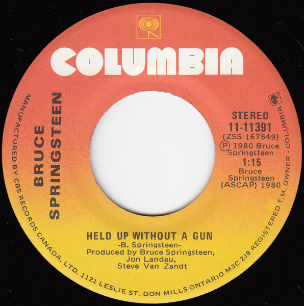 Bruce Springsteen : Hungry Heart / Held Up Without A Gun (7", Single, PS)