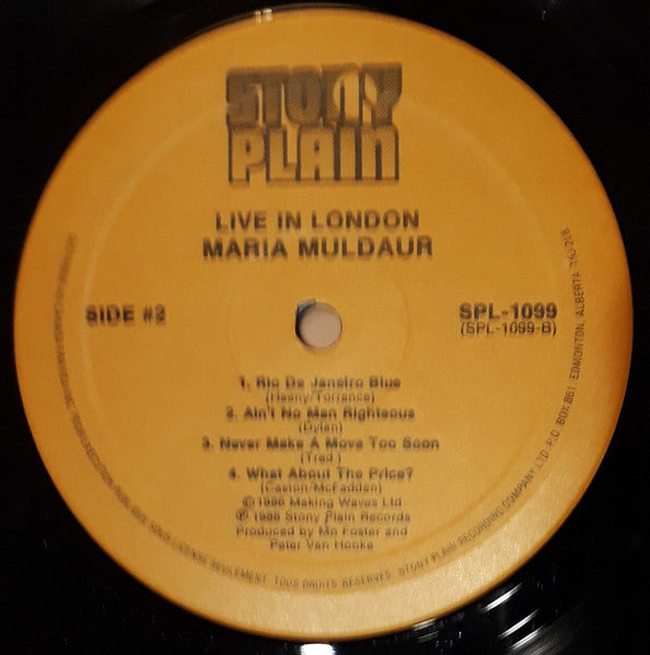 Maria Muldaur : Live In London (LP, Album)