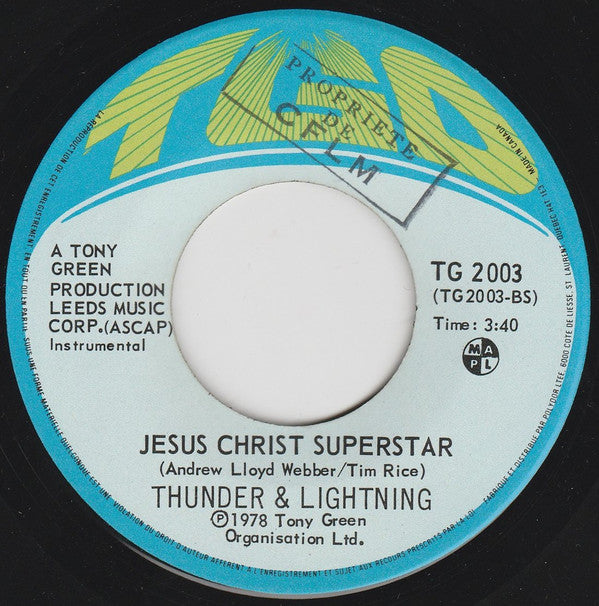 Thunder & Lightning (4) : Jesus Christ Superstar (7")