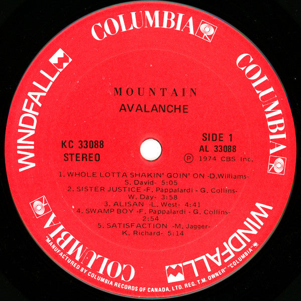 Mountain : Avalanche (LP, Album)