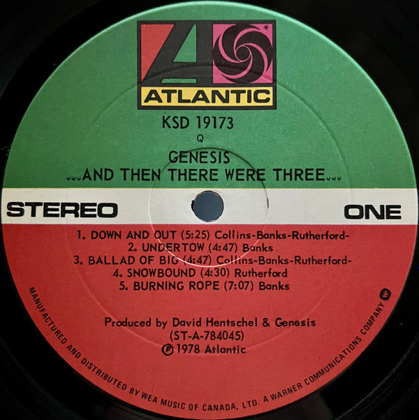 Genesis : ...And Then There Were Three... (LP, Album, RP, Qua)