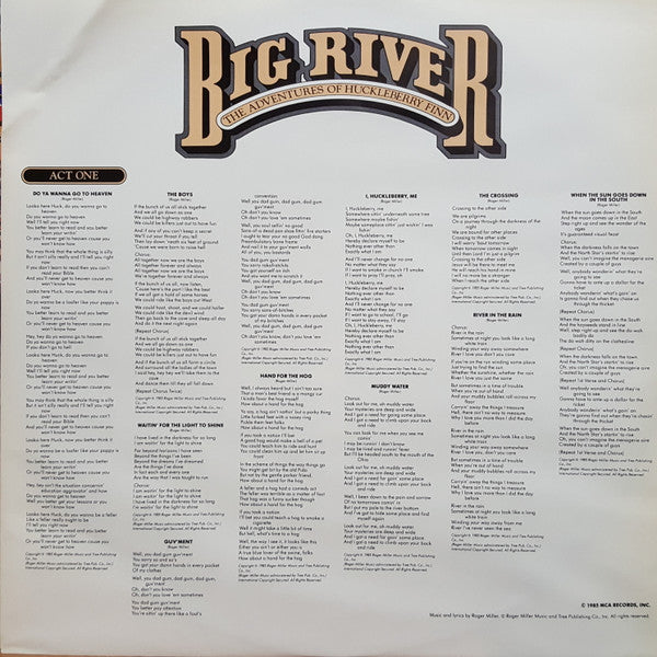 William Hauptman & Roger Miller : Big River (Original Broadway Cast) (LP, Gat)