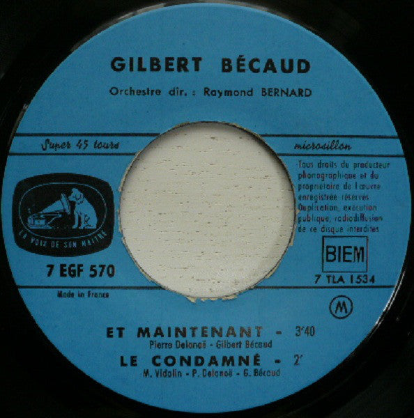 Gilbert Bécaud : Et Maintenant (7", EP, Mono)
