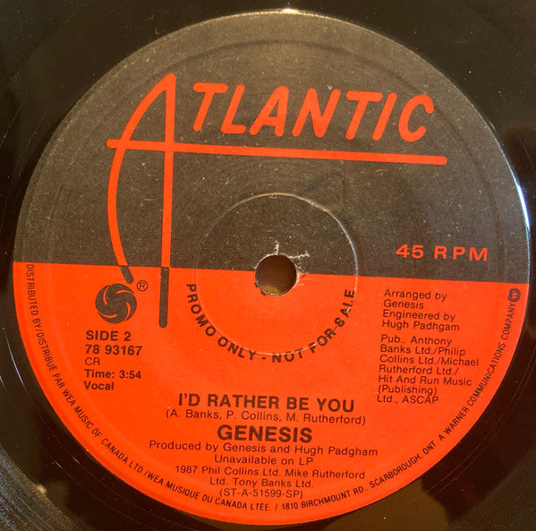 Genesis : In Too Deep (7", Promo)
