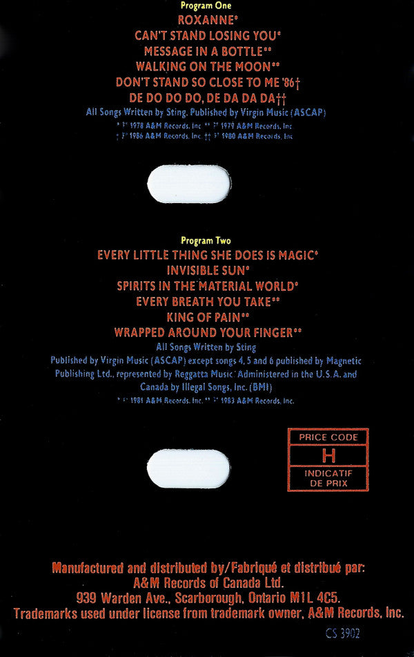 The Police : Every Breath You Take (The Singles) (Cass, Comp, RM, A&B)