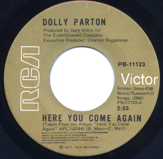 Dolly Parton : Here You Come Again (7", Single)