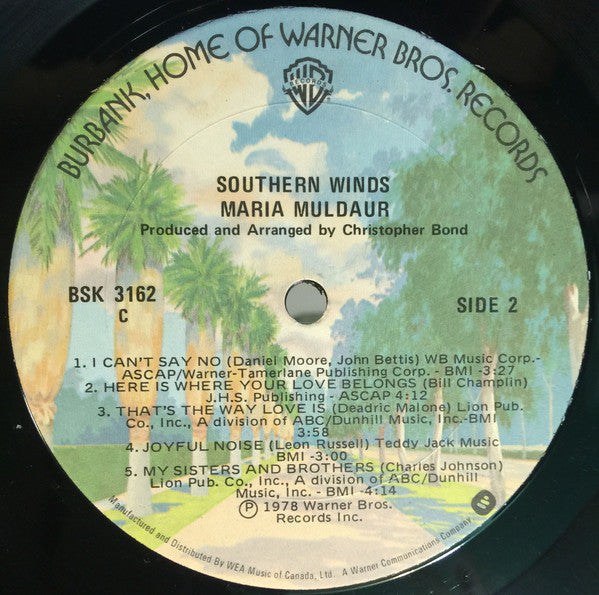 Maria Muldaur : Southern Winds (LP, Album)