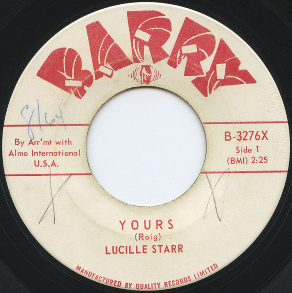 Lucille Starr : Yours (7")