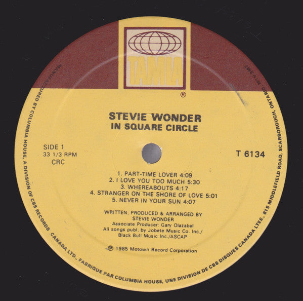 Stevie Wonder : In Square Circle (LP, Album, Club, CRC)
