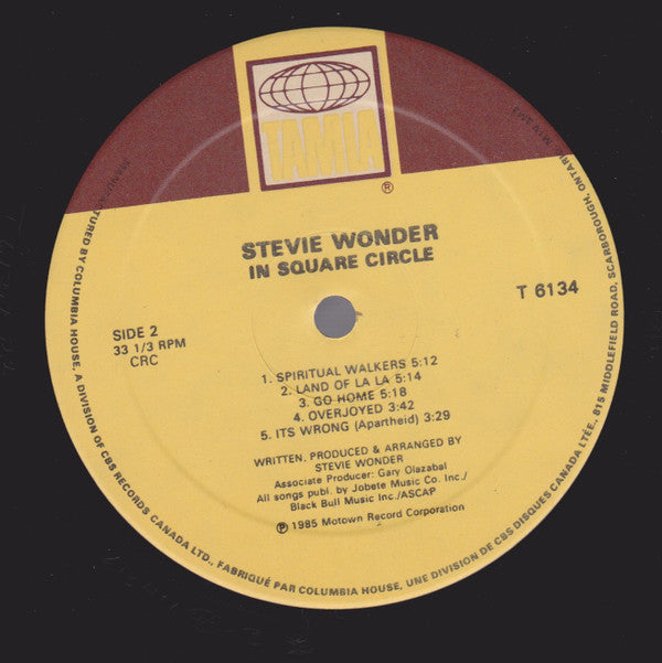 Stevie Wonder : In Square Circle (LP, Album, Club, CRC)