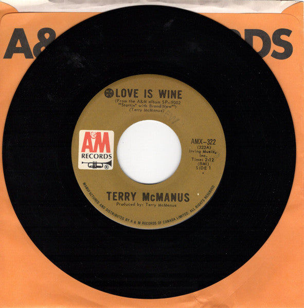 Terry McManus (2) : Love Is Wine (7", Single)
