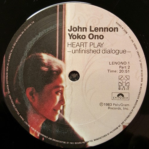 John Lennon & Yoko Ono : Heart Play -Unfinished Dialogue- (LP)