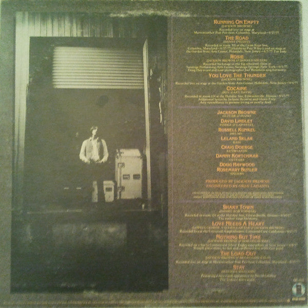 Jackson Browne : Running On Empty (LP, Album, Imp)