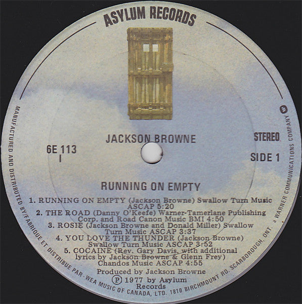 Jackson Browne : Running On Empty (LP, Album, Imp)