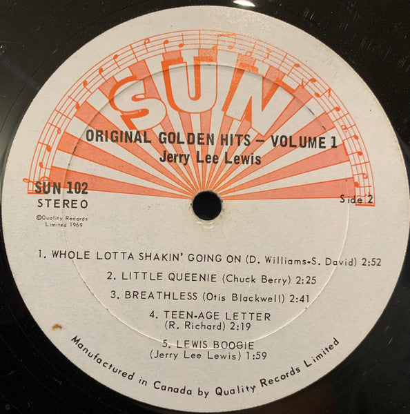 Jerry Lee Lewis : Original Golden Hits - Volume 1 (LP, Comp)