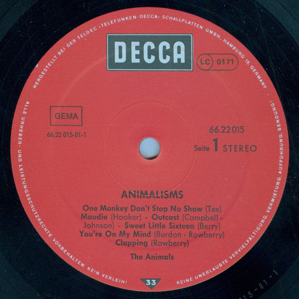 The Animals : Animalisms (LP, Album, RE)