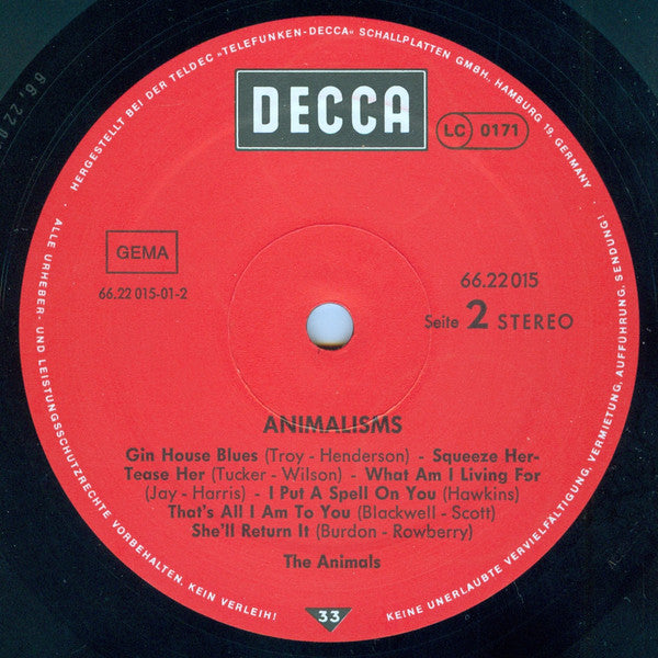 The Animals : Animalisms (LP, Album, RE)