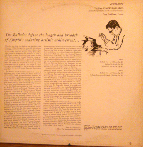 Frédéric Chopin, Gary Graffman : The Four Chopin Ballades (LP, Album)